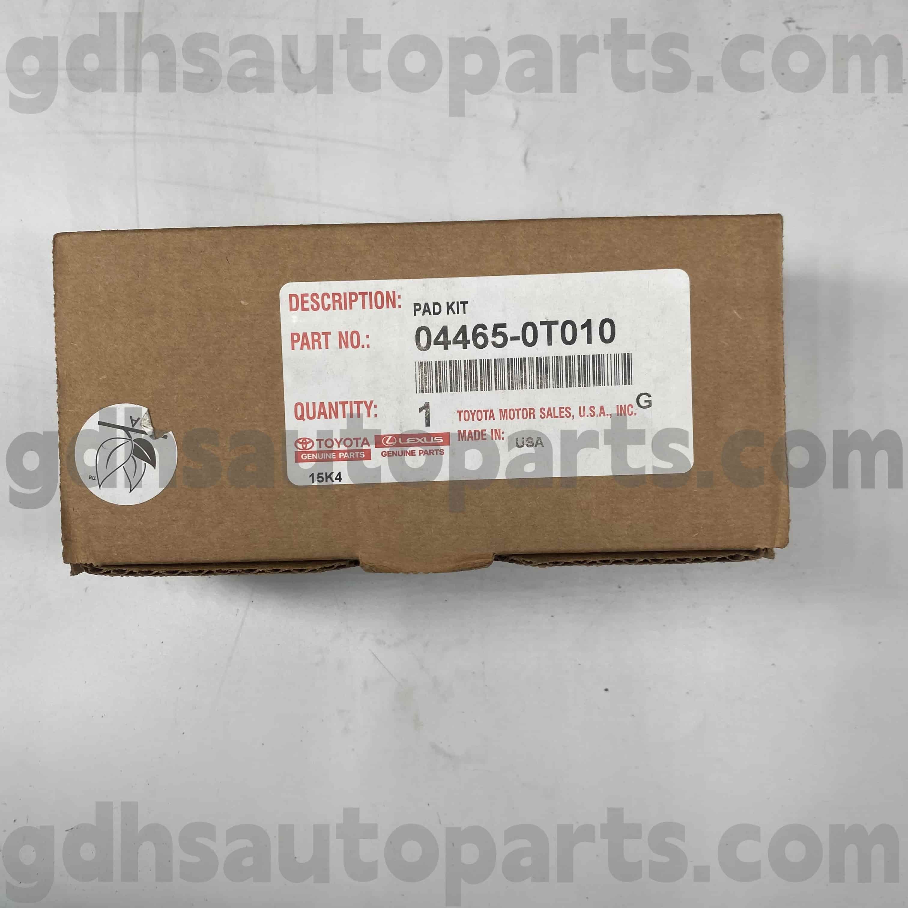 04465-0t010 Toyota Piezas genuinas Portas de freno delanteras para el chasis Venza no. AGV1# GGV1#