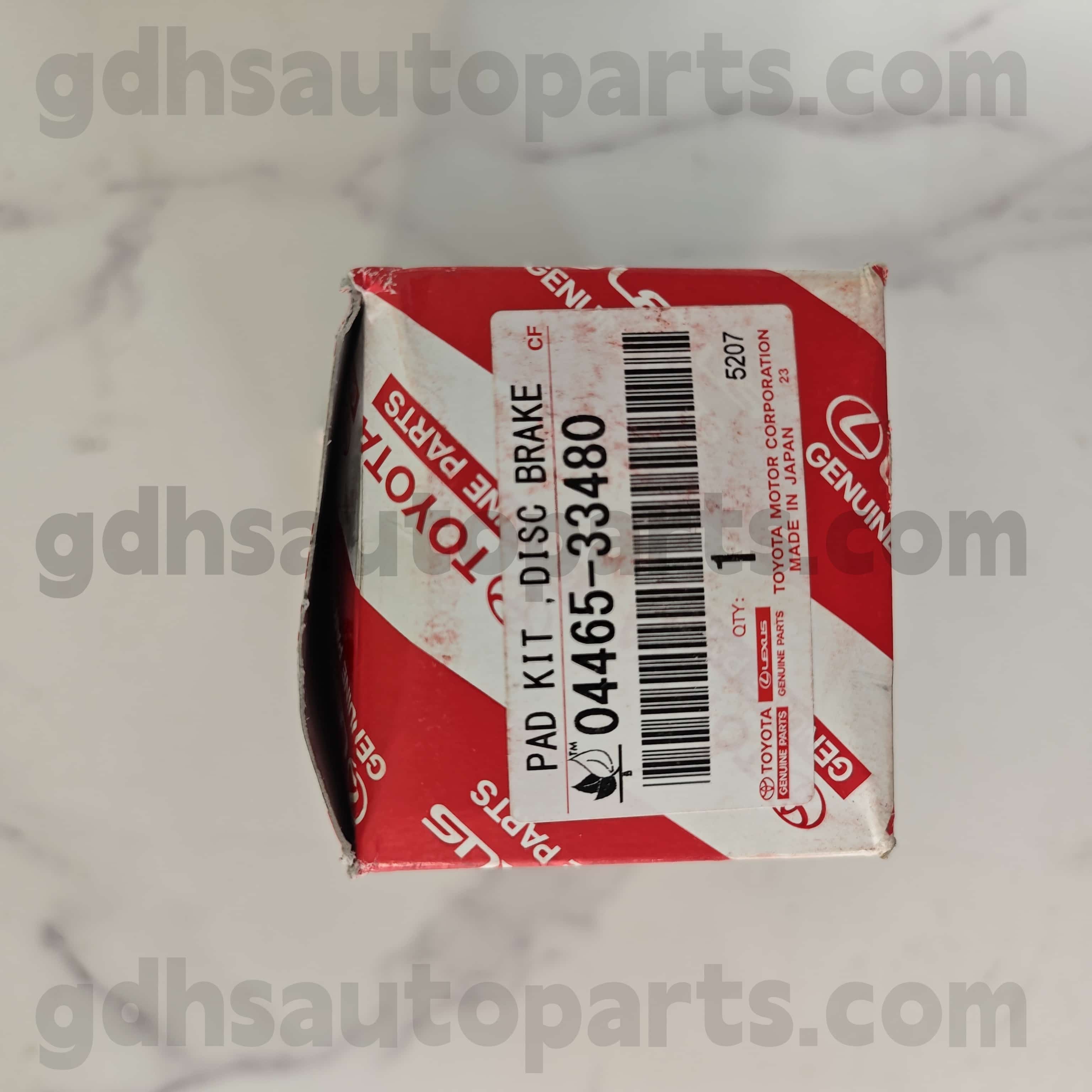 04465-33480 Toyota Piezas genuinas Portas de freno delanteras para Venza 、 Lexus UX300E 、 Harrier 、 Noah/Voxy 、 Lexus ES350/300H Chasis no. Axvh70