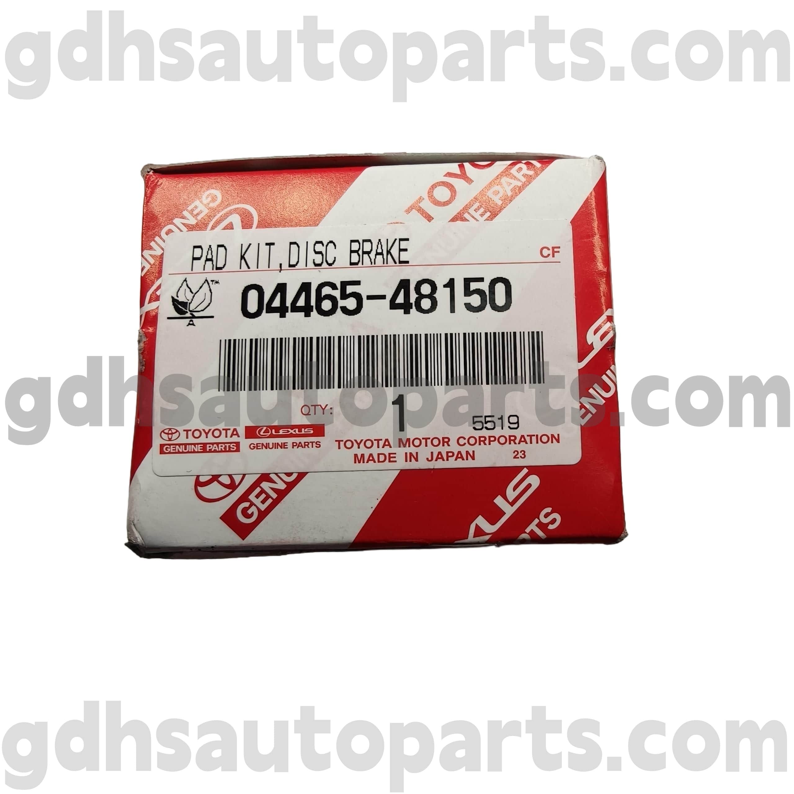 04465-48150 Toyota Piezas genuinas Portas de freno delanteras para Harrier/Hybrid, Chasis Alphard no. Ayh30