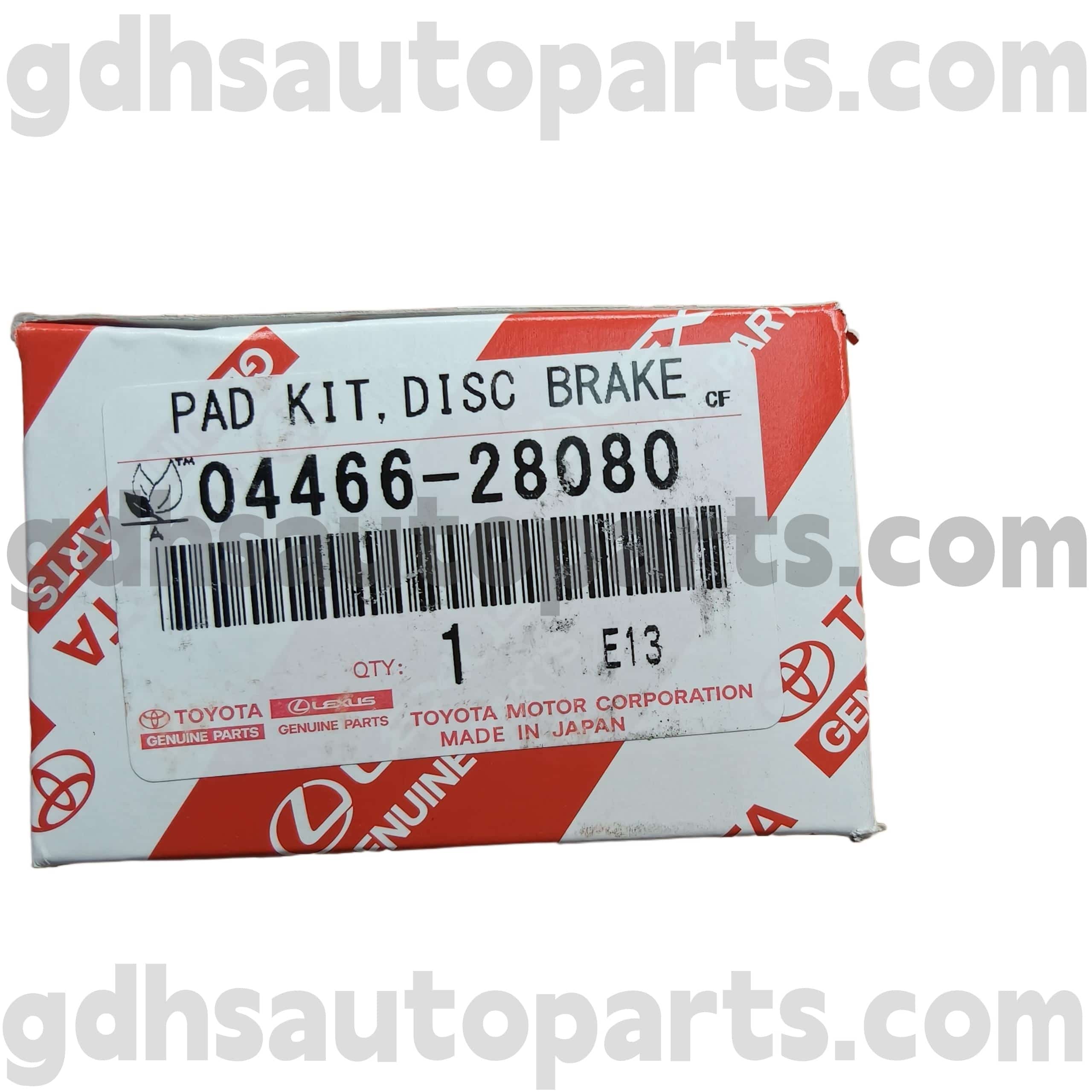 04466-28080 Toyota Piezas genuinas Portas de freno traseras para Previa/Tarago, Alphard, Sienna Chassis no. ACR30