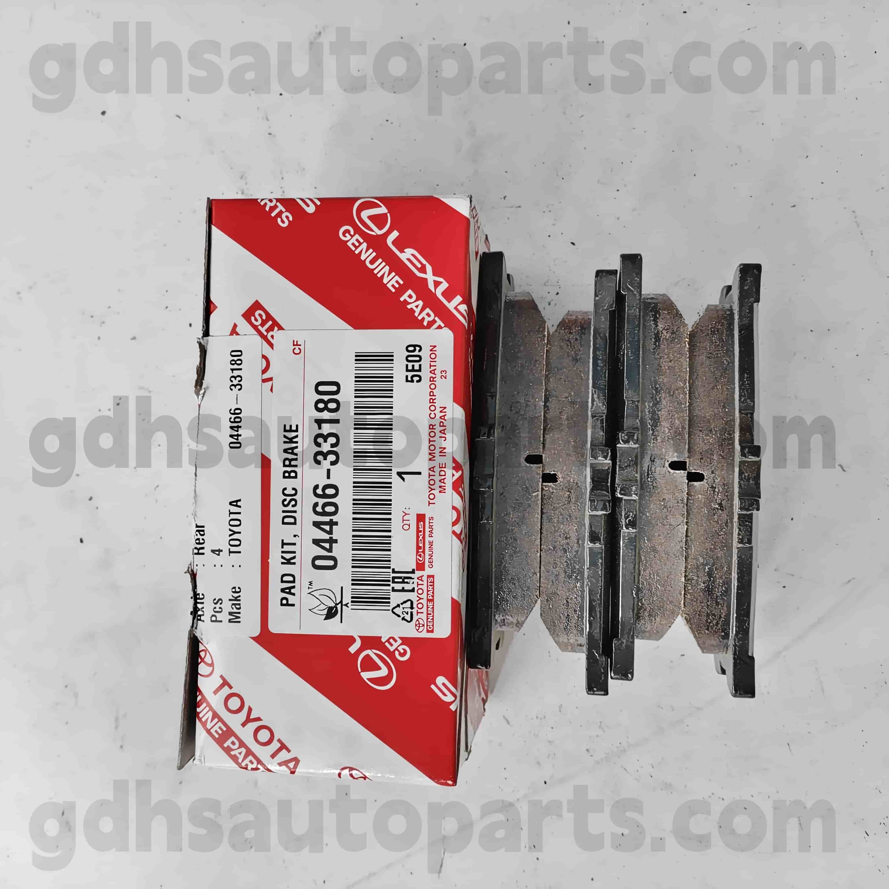 04466-33180 Toyota Piezas genuinas Padera de freno trasero para Camry 、 Lexus ES240/350 Chasis no. AHV40..JPP