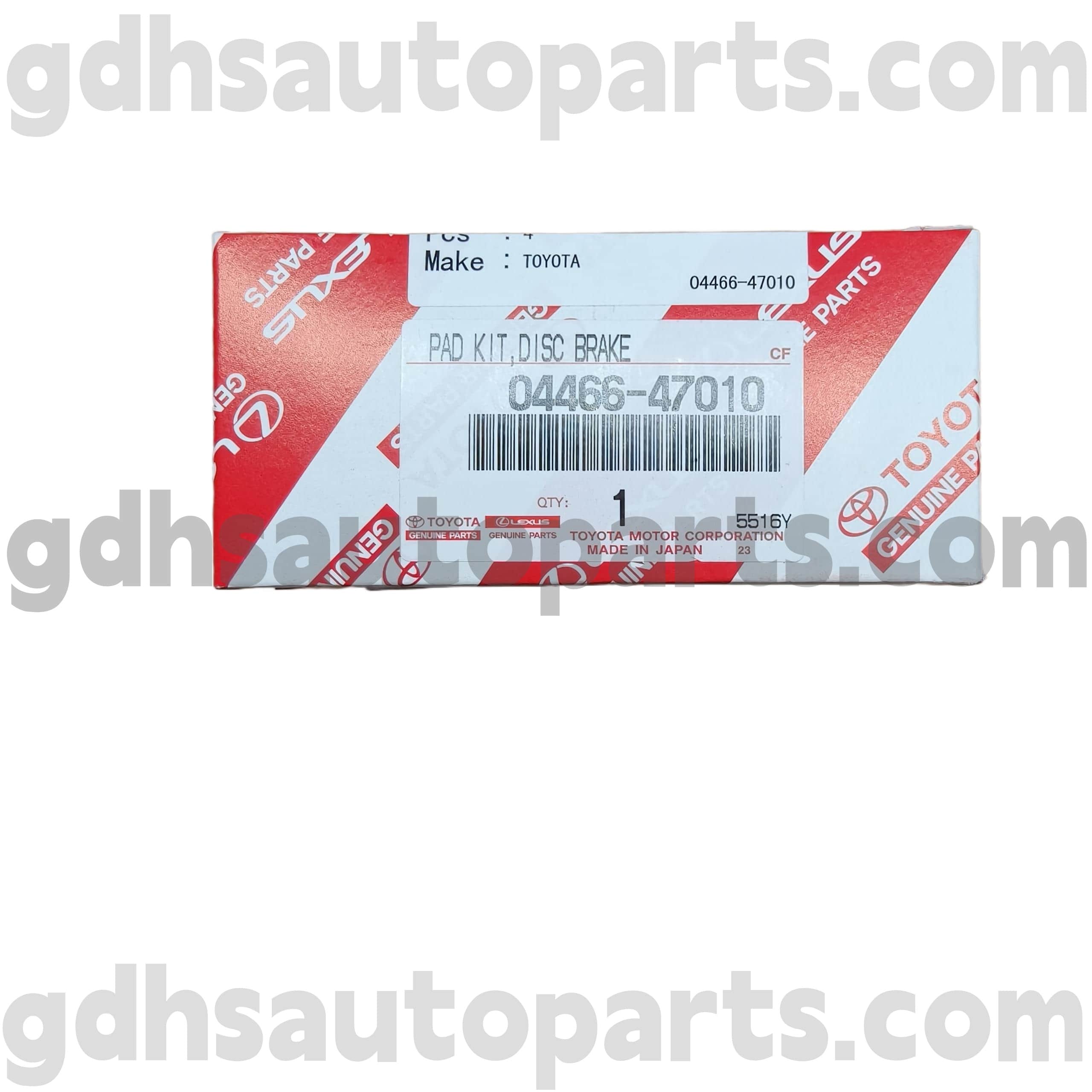 04466-47010 Toyota piezas genuinas pastillas de freno traseras para Prius, Corolla (China) Chasis no. ZZE122 ZRE120