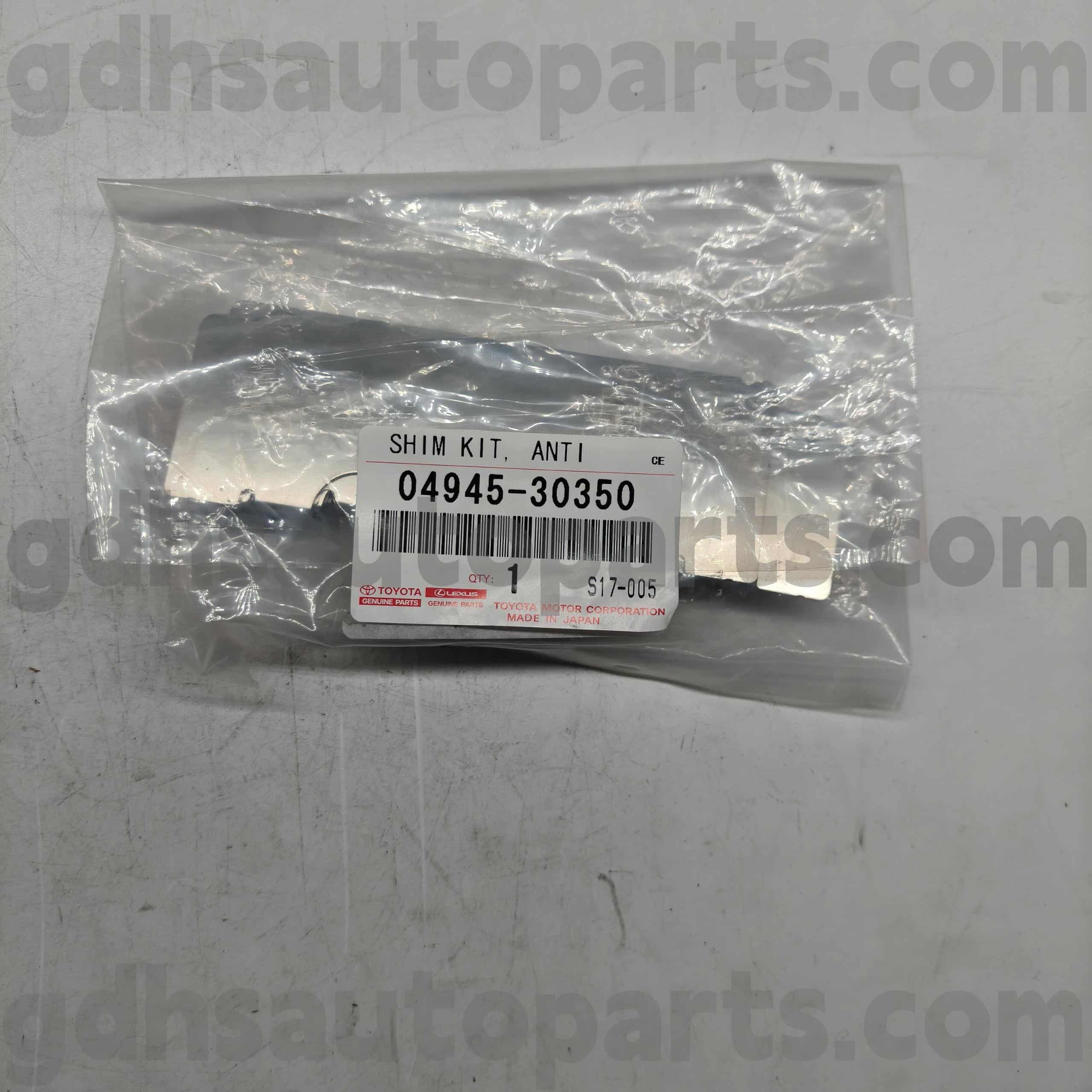 04945-30350 Toyota Piezas genuinas Almohadillas de aislamiento de sonido de freno para Lexus IS250/350, RC350300H/200T, GS Serie Chassis no. GSE22 GRS190 G