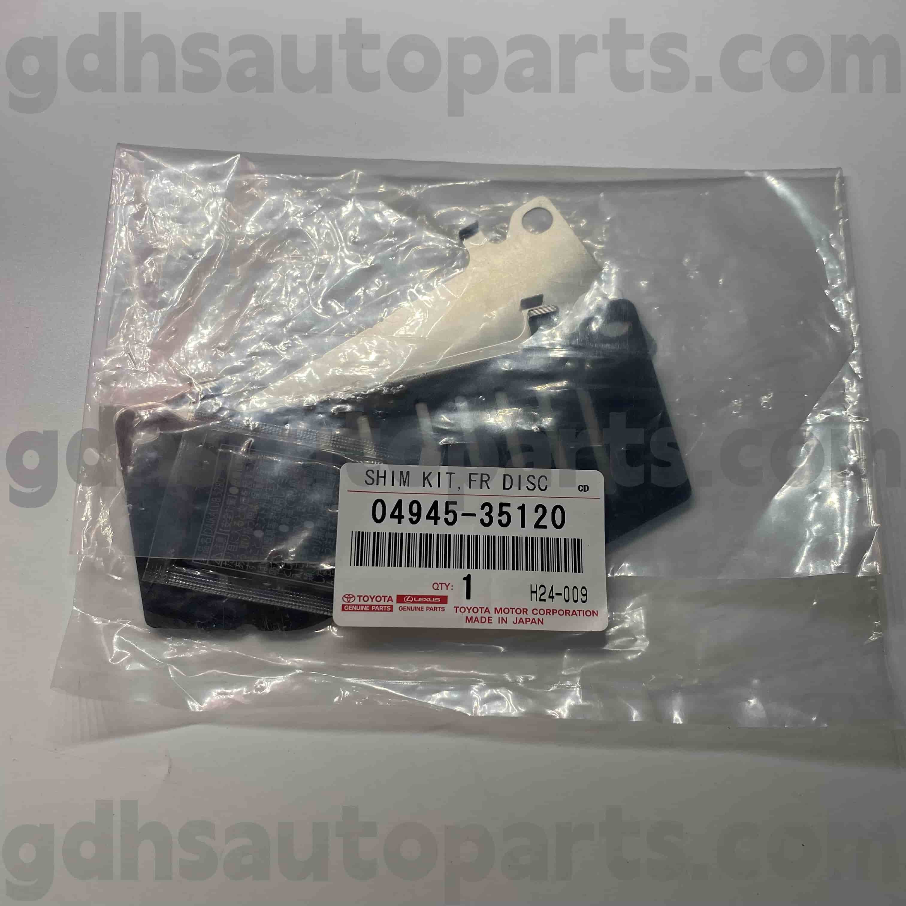 04945-35120 Toyota Piezas genuinas Partes de aislamiento de sonido de freno para Land Cruiser Prado, Fortuner, Hilux Chassis no. TRJ120