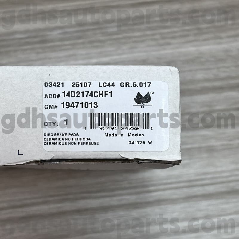 14D2174CHF1 ACDELCO PITURA DE FRENO PARA ESCALADA OE No.19241013