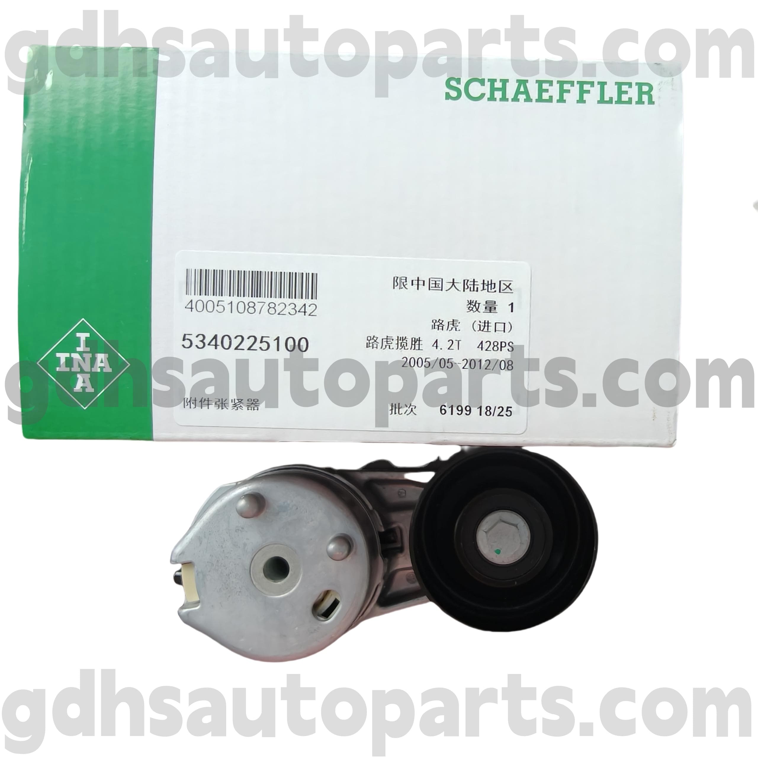 5340225100 Schaeffler INA Tensor de correa de transmisión para Range Rover Sport, Range Rover Oe no. PQG500030