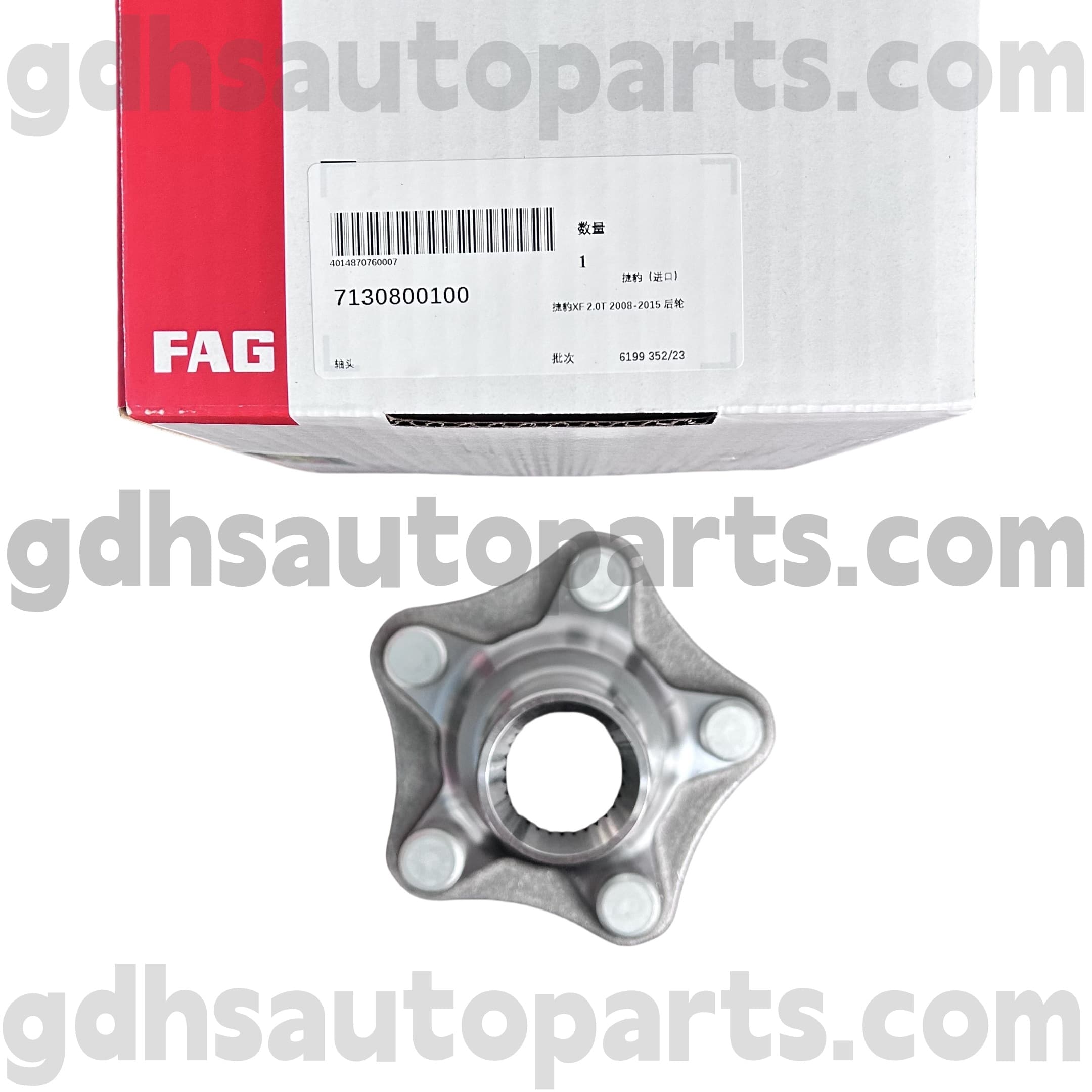 7130800100 SCHAEFFLER Fag Wheel Hub para Jaguar XJ, Jaguar XF, Jaguar XK, F-Type, F-Pace Oe no. C2D60511