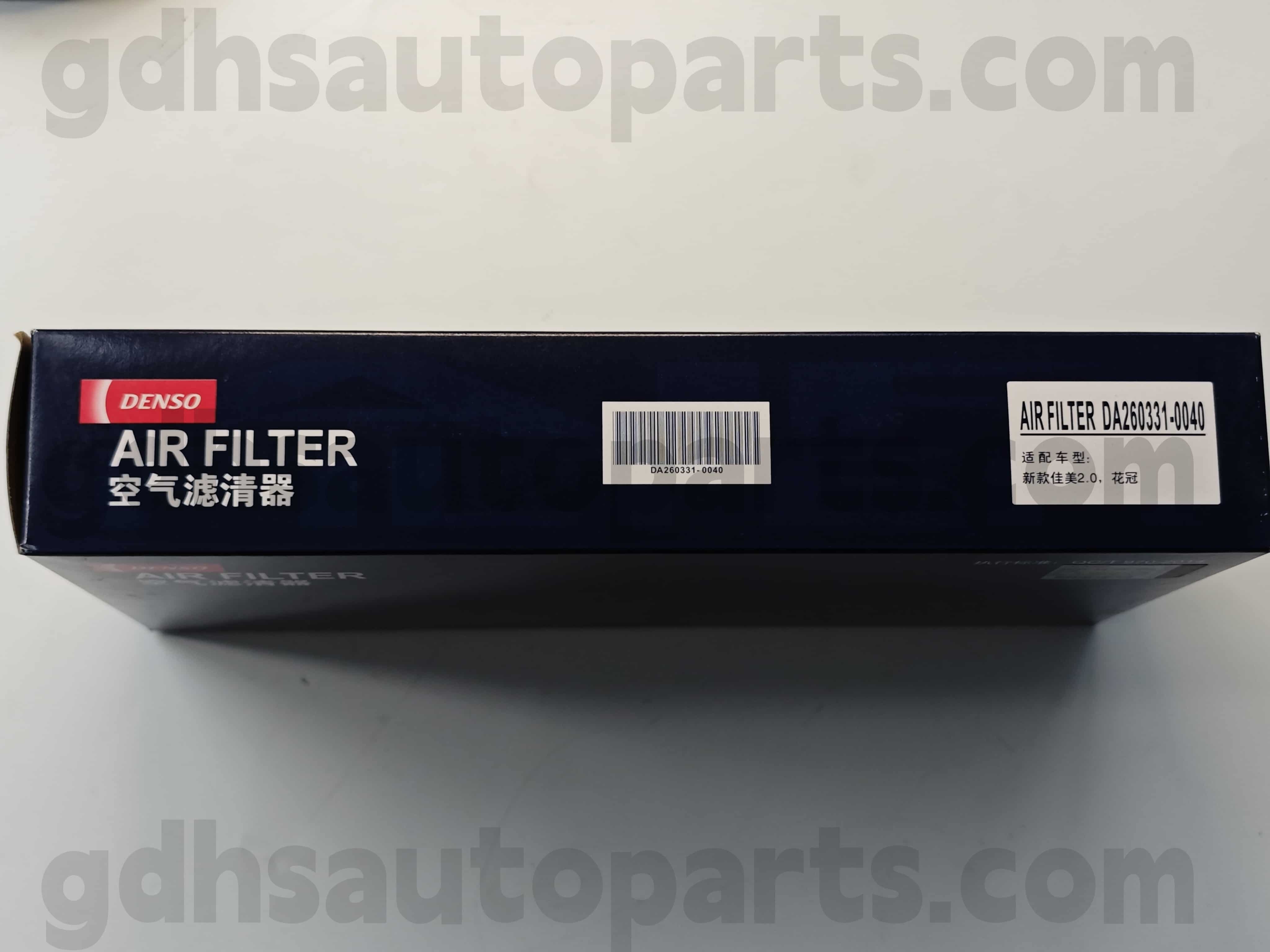 DA260331-0040 Filtro de aire de piezas genuinas Toyota para Corolla Chassis no. 1zzfe..zze122 oe no. 17801-0d050